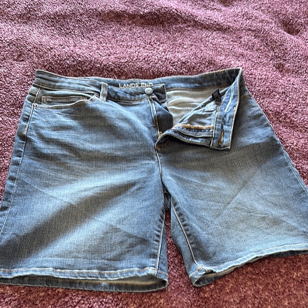 Lands' End Blue Jean Shorts Casual Style